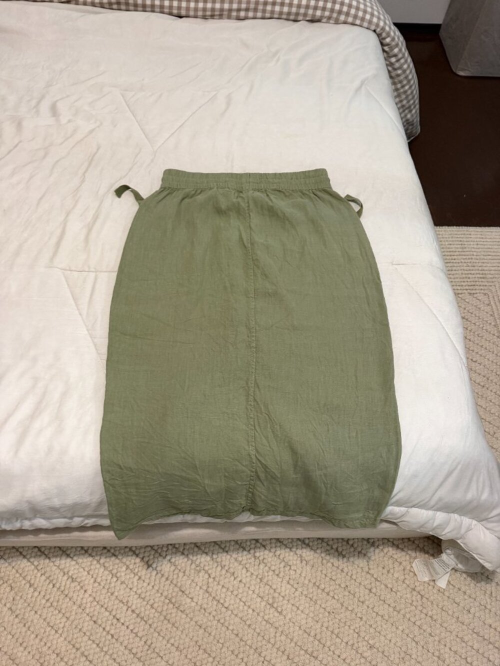 Nicole Miller Olive Green Cargo Utility Midi Skirt Size L - Picture 4 of 4